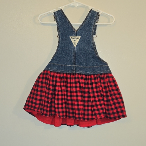 Blue and Red Plaid Overalls with Denim Top LOT K - Picture 8 of 10
